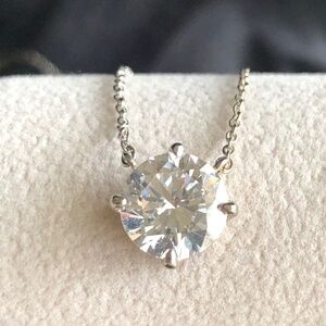 MELINDA MARIA DESIGNER “MONARCH” ROUND CUT NECKLACE ON SILVER CHAIN, NWOT